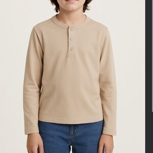 Beige fade-resistant long-sleeved T-shirt for kids Size XL (14-16) Wonder Nation